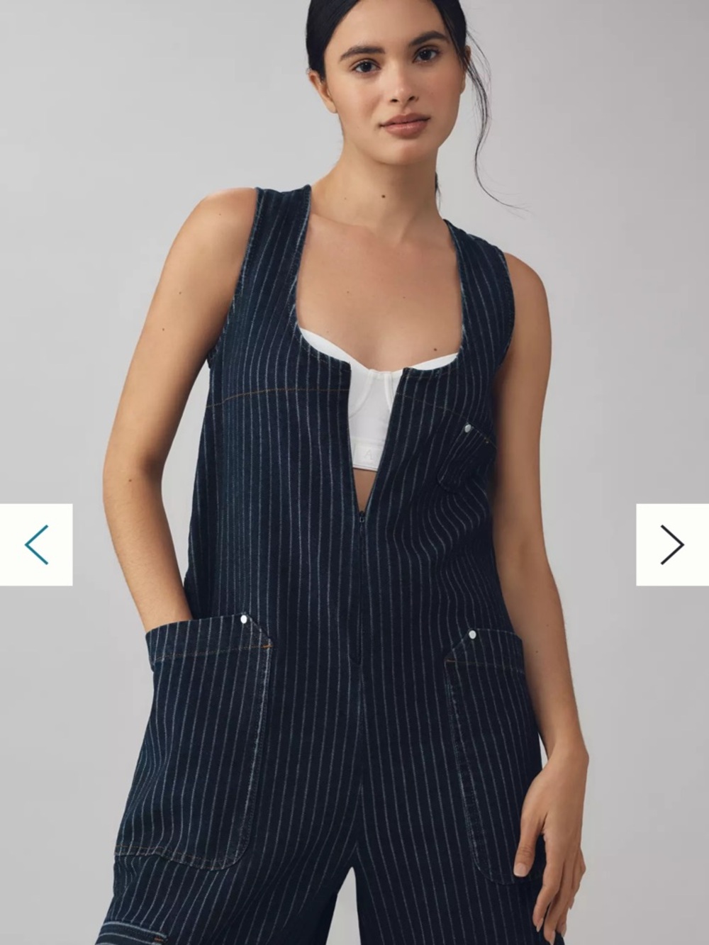 Pilcro Zip-Front Sleeveless Cotton Jumpsuit - Picture 2 of 7